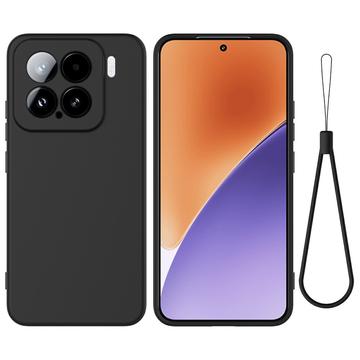 Xiaomi 15 Liquid Silicone Case with Hand Strap - Black