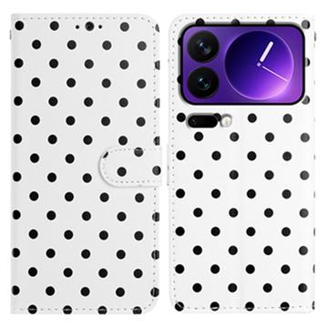 Xiaomi 17 Pro Max Polka Dot Pattern Wallet Case - White