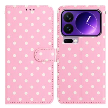 Xiaomi 17 Pro Polka Dot Pattern Wallet Case - Pink