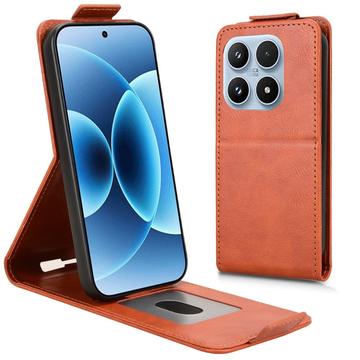 Xiaomi 17 Vertical Flip Case with Stand - Brown