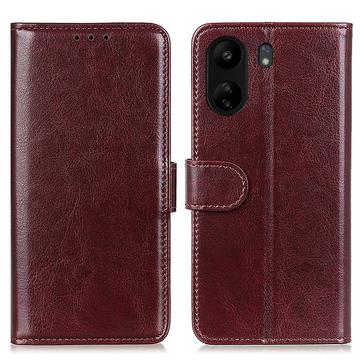 Xiaomi Poco C65/Redmi 13C Wallet Case with Magnetic Closure - Brown