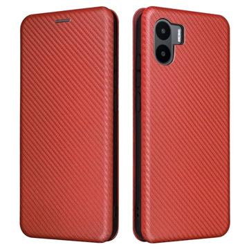 Xiaomi Redmi A1 Flip Case - Carbon Fiber - Red