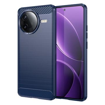 Xiaomi Redmi K80 Brushed TPU Case - Carbon Fiber - Blue