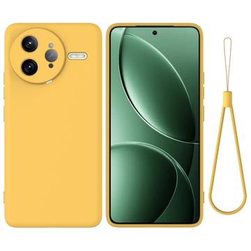 Xiaomi Redmi K80 Pro Liquid Silicone Case with Hand Strap - Yellow