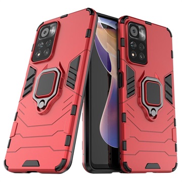 Xiaomi Poco M4 Pro 5G Hybrid Case with Ring Holder - Red