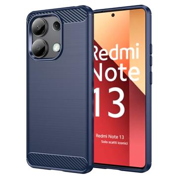 Xiaomi Redmi Note 13 4G Brushed TPU Case - Carbon Fiber - Blue