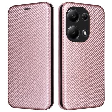 Xiaomi Redmi Note 13 Pro 4G/Poco M6 Pro Flip Case - Carbon Fiber - Rose Gold