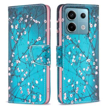 Xiaomi Redmi Note 13 Pro 4G/Poco M6 Pro Wonder Series Wallet Case - White Flowers