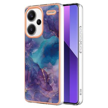 Xiaomi Redmi Note 13 Pro+ Marble Pattern Electroplated IMD TPU Case - Purple