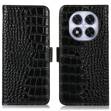 Xiaomi Redmi Note 14 Pro 5G/Poco X7 Crocodile Series Wallet Leather Case with RFID - Black