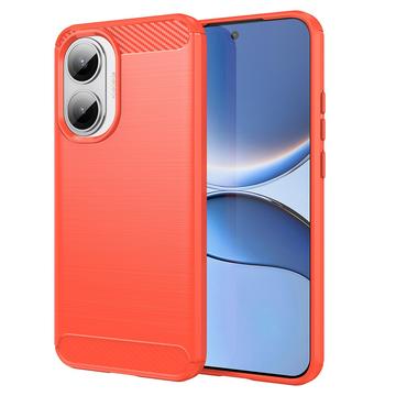 Xiaomi Redmi Turbo 4 Pro Brushed TPU Case - Carbon Fiber - Red