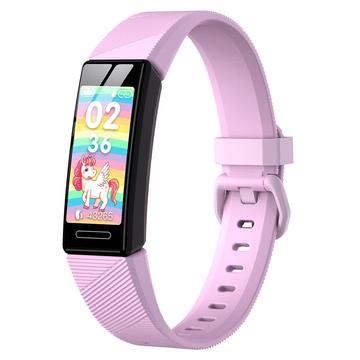 Y99C 0.96 Children Smart Watch IP68 Waterproof Sports Bracelet Multifunctional Health Watch with Step Count/Sleep/Heart Rate Monitoring - Pink
