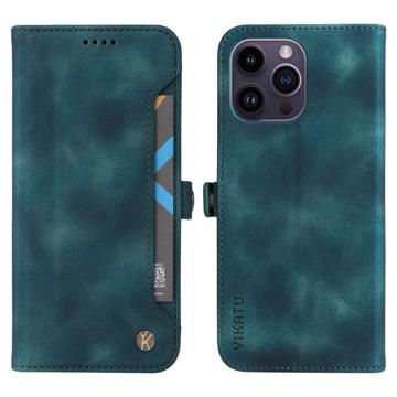 Yikatu YK-002 iPhone 14 Pro Max Wallet Case with Card Slot - Blue