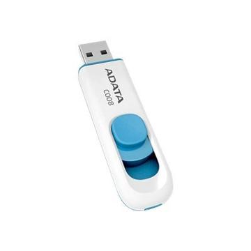 ADATA C008 Capless Sliding USB Flash Drive - 64GB - Blue / White