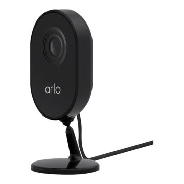Image of Arlo Essential Compact Indoor Plug-in Smart Security Camera, 1080p, 2-Way Audio, Animal & Pet Detection, Alerts, Built-in Siren, Night Vision, With Free Trial of Arlo Secure Plan, Black