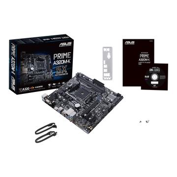 Asus Prime AMD A320 AM4 uATX Motherboard with LED Lighting DDR4 3200MHz