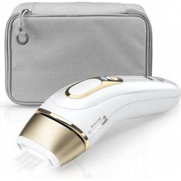 Image of Braun IPL Silk-Expert Pro 5, At Home Hair Removal With Pouch And Venus Razor, Alternative For Laser Hair Removal, Gift For Women, White/Gold, PL5014