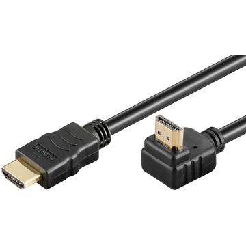 Goobay 90-degree Angled HDMI 2.0 Cable with Ethernet - 0.5m - Black