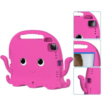 iPad Pro 11 2022/2021/2020/2018 Kids Carrying Shockproof Case - Octopus - Hot Pink