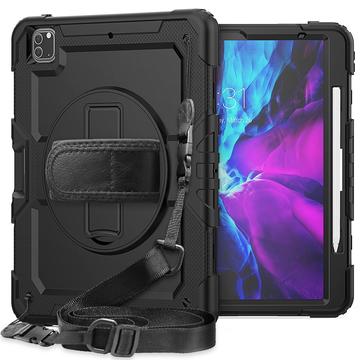 iPad Pro 12.9 2018/2020/2021/2022 Heavy Duty 360 Case with Hand Strap - Black