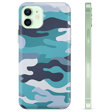 iPhone 12 TPU Case - Blue Camouflage