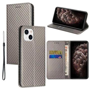 iPhone 14 Plus Wallet Case - Carbon Fiber - Grey