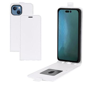 iPhone 14 Vertical Flip Case with Card Holder - White