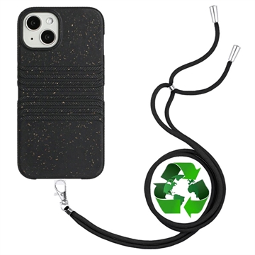 String Series iPhone 14 Biodegradable Case with Strap - Black