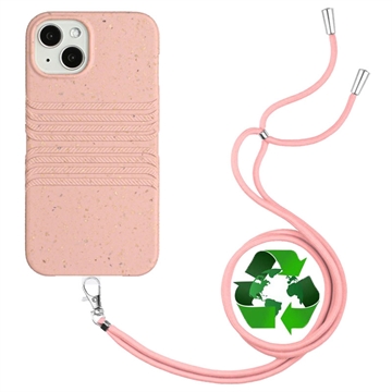 String Series iPhone 14 Biodegradable Case with Strap - Pink