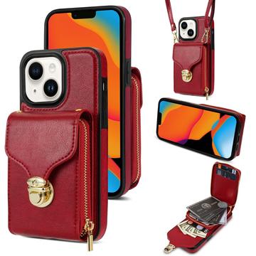 iPhone 15 All-in-One Case with Wallet & Strap - Red