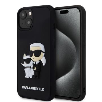 iPhone 15 Karl Lagerfeld 3D Rubber Karl & Choupette NFT Case - Black
