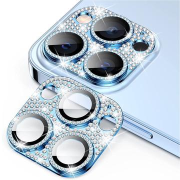 iPhone 15 Pro/15 Pro Max Hat Prince Glitter Camera Lens Protector - Blue
