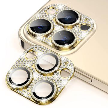 iPhone 15 Pro/15 Pro Max Hat Prince Glitter Camera Lens Protector - Gold