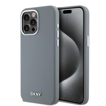 iPhone 15 Pro Max DKNY Liquid Silicone Metal Logo Case - Magsafe Compatible - Grey