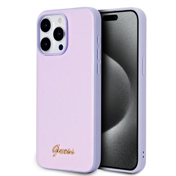 iPhone 15 Pro Max Guess Iridescent Metal Script Hybrid Case - Purple
