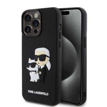 iPhone 15 Pro Max Karl Lagerfeld 3D Rubber Karl & Choupette NFT Case - Black