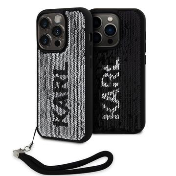 iPhone 15 Pro Max Karl Lagerfeld Reversible Sequins Case - Black / Silver