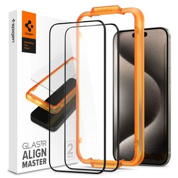 iPhone 15 Pro Max Spigen ALM Glas.tR Screen Protector - 2 Pcs.