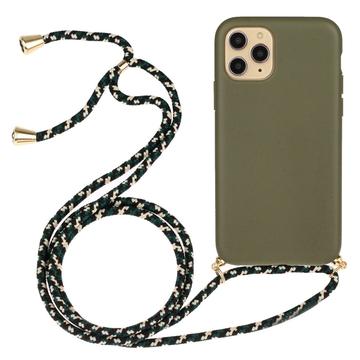 iPhone 15 Pro Max TPU Case with Lanyard - Army Green