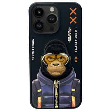 iPhone 15 Pro Nimmy Friends Cool&Cute 2.0 Monkey Case - Black
