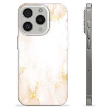 iPhone 15 Pro TPU Case - Golden Pearl Marble