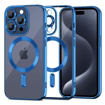 iPhone 15 Pro Tech-Protect MagShine Case - MagSafe Compatible - Clear / Dark Blue
