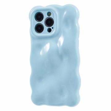 iPhone 15 Pro Wavy Edge Candy Bubbles TPU Case - Baby Blue