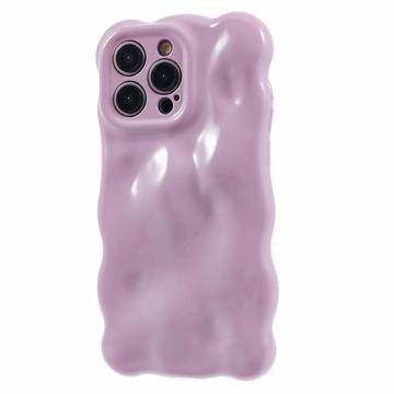iPhone 15 Pro Wavy Edge Candy Bubbles TPU Case - Light Purple