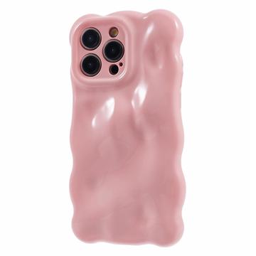 iPhone 15 Pro Wavy Edge Candy Bubbles TPU Case - Pink