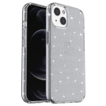 iPhone 15 Stylish Glitter Series Hybrid Case - Grey