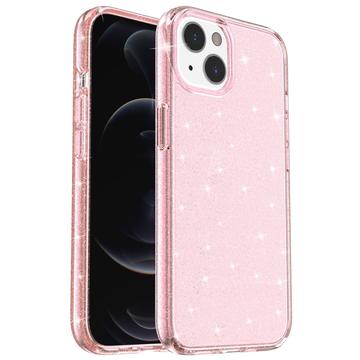 iPhone 15 Stylish Glitter Series Hybrid Case - Pink