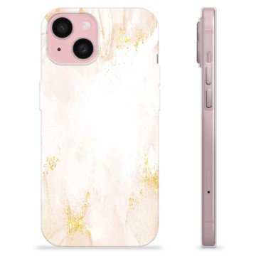 iPhone 15 TPU Case - Golden Pearl Marble