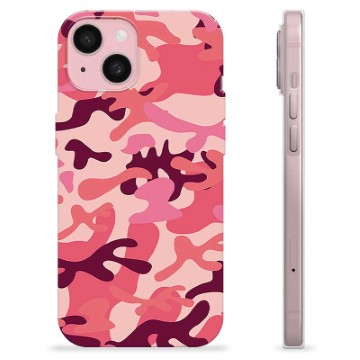 iPhone 15 TPU Case - Pink Camouflage