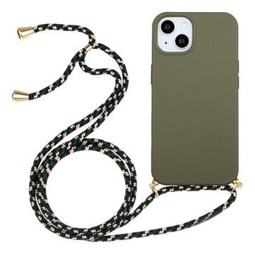 iPhone 15 TPU Case with Lanyard - Army Green